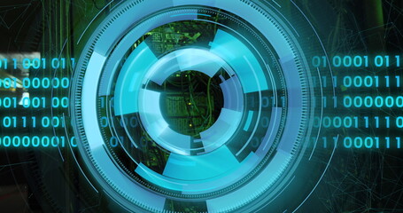 Image of scope scanning and data processing over server room
