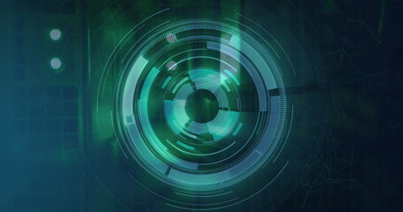 Image of scope scanning and data processing over server room
