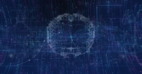 Image of data processing over brain