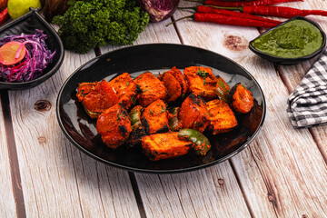 Indian cuisine - spicy chili paneer