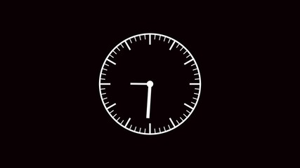 Simple clean animated clock interface with no circle frame, timelapse speeding hands, time passing, moving arrows, 24 hrs. Clock icon 24 Hour Day Fast ... - Powered by Adobe