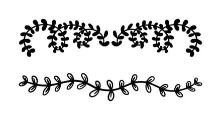 Wreath of leaves vintage on black colour