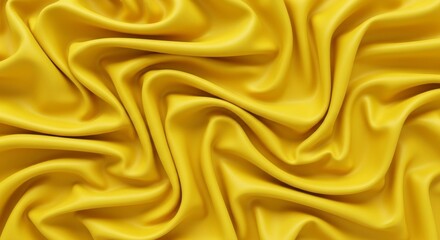 Fototapeta premium Vibrant yellow fabric texture with elegant folds for creative design