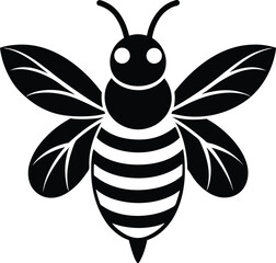  bee silhouette, striped body, flying insect
