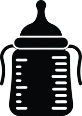 baby bottle silhouette, feeding icon, infant care
