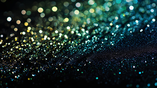 Black dark blue green emerald petrol teal lime yellow white abstract background. Color gradient ombre blend. Line stripe. Bright light flash glow glitter neon metallic. Noise grain mesh. Christmas.