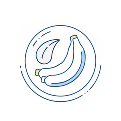 Bananas on plate, tropical fruit or diet.