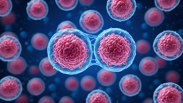 Microscopic view of cell division and cytokinesis