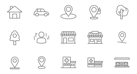 Icon set Perfectly Designed Pictograms Location Icons