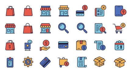Icon set Perfectly Designed Pictograms Shopping Icons