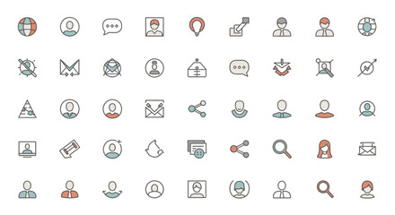 Icon set Perfectly Designed Pictograms User Icons