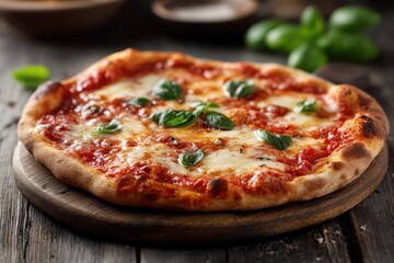Pizza Margherita Italienische Pizza Margherita mit Basilikum Pizza mit Tomate Mozzarella Pizza Holzofen Margherita Neapolitanische Pizza Pizza Klassiker Foodfoto Pizza Italienisch Käse Tomate