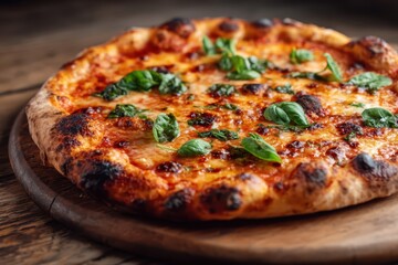 Pizza Margherita Italienische Pizza Margherita mit Basilikum Pizza mit Tomate Mozzarella Pizza Holzofen Margherita Neapolitanische Pizza Pizza Klassiker Foodfoto Pizza Italienisch Käse Tomate