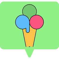Ice cream single icon vector illustration