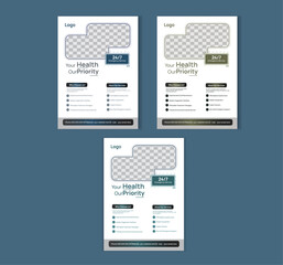 Modern Medical Services Flyer , Healthcare Clinic Flyer Design,Healthcare & Hospital Promotion&nbsp;Design, Medical Services.