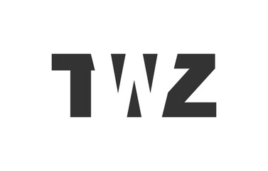 TWZ logo design. Initial letter T W Z bold font style for tech startups, consulting, corporate branding. Creative company name, headlines typography identity, trendy logotype.