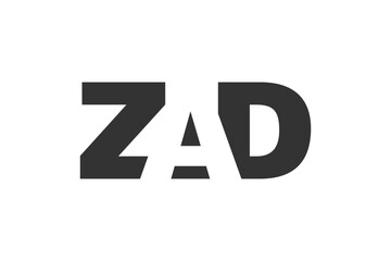 ZAD logo design. Initial letter Z A D bold font style for tech startups, consulting, corporate branding. Creative company name, headlines typography identity, trendy logotype.