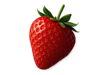 Fresh, vibrant strawberry on a clean background, perfect for culinary, health, and wellness presentations and marketing materials.