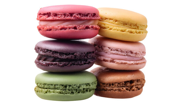 A stack of colorful macarons