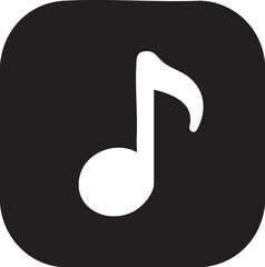 Obraz premium A silhouette of a music note inside a social media app icon, plain white background.