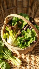 Obraz premium Fresh Produce Display in Wicker Basket