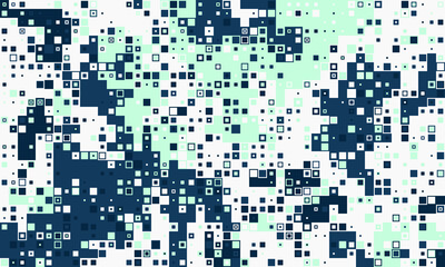 Abstract pixelated background.  Teal, navy, and white squares create a dynamic, modern design. Perfect for tech, digital, or website backgrounds.  Represents data flow, innovation, or technology.