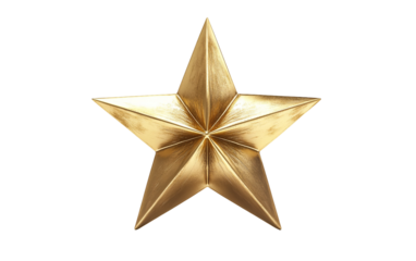 3D golden star trophy symbol representing excellence and top market achievement isolated on transparent background PNG
