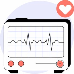 Heart and heartbeat symbol vector