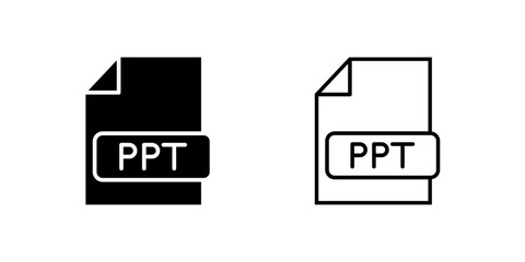 PPT File Icon Collection, a paper with a 