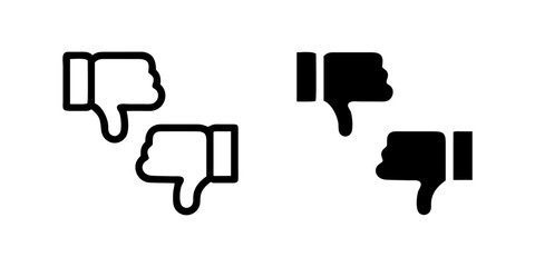 Thumb Up and Down Icon Collection, thumbs up and down in outline and glyph styles. Represents approval or disapproval. Perfect for feedback design.