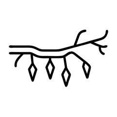 Fototapeta premium Icy branch with frost crystals. Winter branch with ice crystals for holiday designs. Frozen branch with ice texture perfect for winter illustrations and seasonal cards.