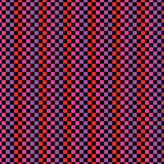 Seamless checkered pattern in hot pink and black colors. Modern and energetic design ideal for fashion textiles, print surfaces, and vibrant pop-art style illustrations