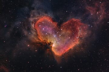 IC1805 Heart Nebula featuring a galaxy open and globular clusters stars and cosmic dust