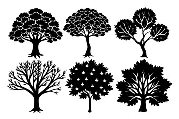 Silhouette of Trees &ndash; Vector or PNG Illustration Featuring Forest Tree Outlines for Nature Designs
