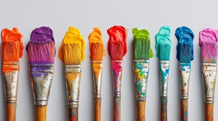 A white background was transformed by bold, vibrant brushstrokes of pride rainbow paint that blended together effortlessly