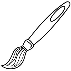 Fototapeta premium Paintbrush illustration, line art style, black and white, for design projects