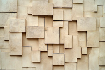 Beige abstract brick wall, background