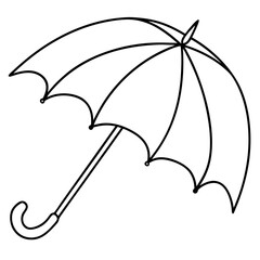 Simple umbrella line art illustration, for design projects