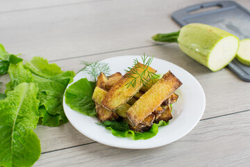 Vegetable appetizer of zucchini and dill