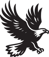 Eagle flying  Silhouette Vector – Majestic Bird of Prey Clipart for Logos, T-Shirts, Patriotic Designs, and Cricut Projects