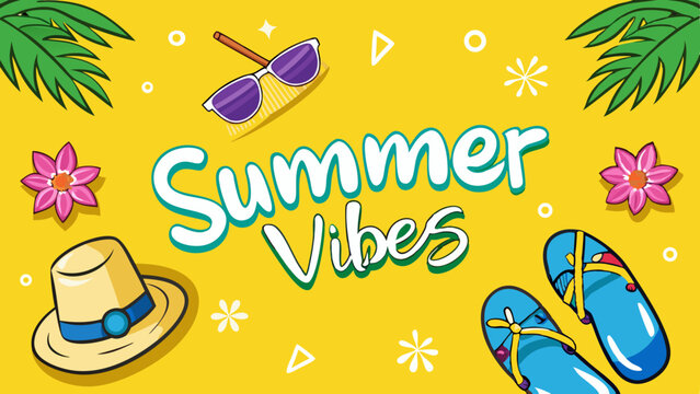 Summer Vibes AI-Generated Illustration of Sunny Vacation Essentials