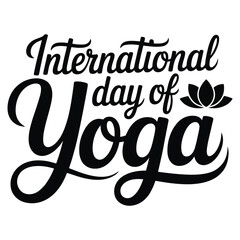 International Day of Yoga A minimalist typography, calligraphy design silhouette vector illustration