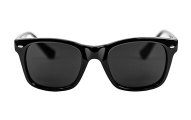Contemporary black sunglasses featuring clean lines and minimalist style ideal for versatile outdoor wear and elegance isolated on transparent background PNG