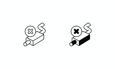 Zero Carbon icons set Line and Glyph black vector icon stock illustration