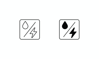 Hybrid icons set Line and Glyph black vector icon stock illustration