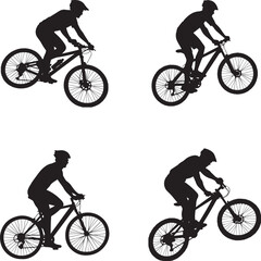 silhouette of a man riding a bike