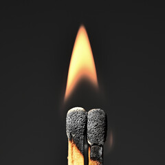 Two matches on fire