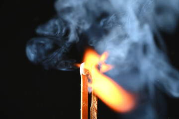 Flame and smoke close up 