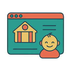 Toddler at online banking screen, illustrating children's banking products
