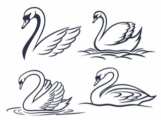 Fototapeta premium Design A Minimalist Animal Silhouette Set Focused 1